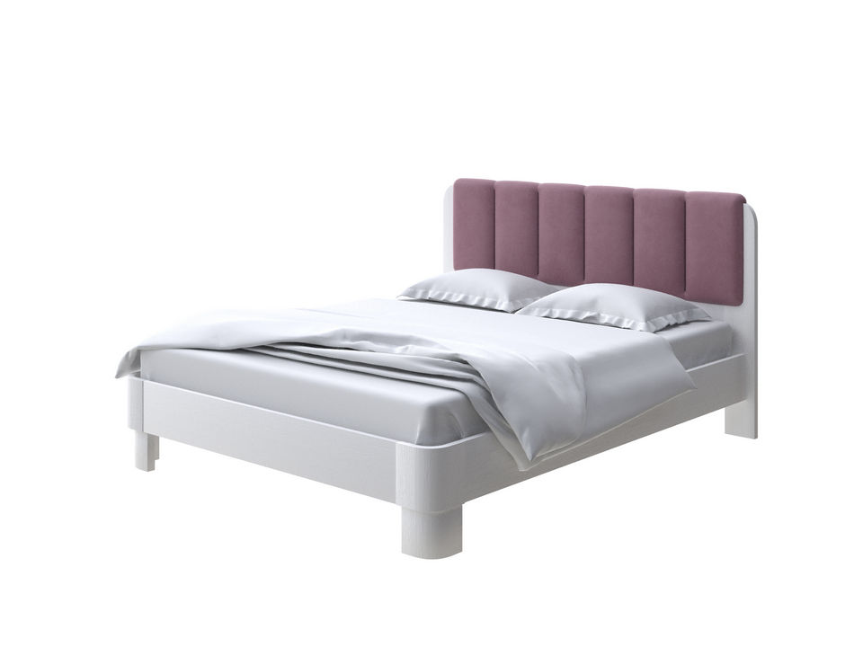 Мягкая Кровать Орматек Wood Home 2 (Ткань: Микрофибра Белая эмаль (сосна) с брашированием/Diva Вяленая слива) 160x220